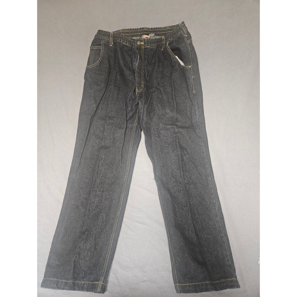 Haband Casual Joe Jeans Mens 36x28 Dark Wash Straight Leg Elastic Waist Denim